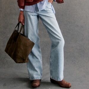 Sezane Blue Straight Leg Jeans Classic Comfortable Design